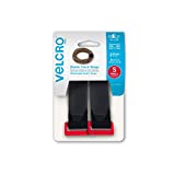 VELCRO Brand Elastic Cinch Straps with Buckle | 2 Count | Adjustable and Stretch for Snug Fit | for Fastening Power Cords Organizing Cables, More | Black, s - 8in x 1in (VEL-30095-USA)