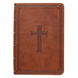 KJV Holy Bible, Large Print Compact, Saddle Tan Faux Leather w/Ribbon Marker, Red Letter, King James Version