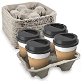 4 Cup Pulp Fiber Drink Carrier for 8-32 oz Cups - Biodegradable and Great for All Your Beverage Needs by MT Products - ( 25 Pieces )