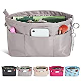 Vercord Premium Nylon Purse Organizer Tote Handbag Insert Organizers Bag in Bag Zipper 13 Pockets Grey XX-Large