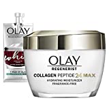 Olay Regenerist Collagen Peptide 24 MAX Hydrating Face Moisturizer, 1.7 oz + Whip Face Moisturizer Travel/Trial Size Gift Set
