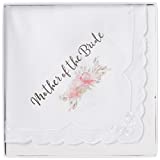 Lillian Rose Pink Mother of The Bride Hankie, 12", White