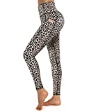 Promover Yoga Pants with Pockets Leopard Leggings for Women High Waist Leggings with Pockets Workout Pants (Pants 26"-Leopard, Small)