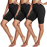 YOLIX 3 Pack Buttery Soft Biker Shorts for Women  8" High Waisted Yoga Workout Athletic Sports Shorts