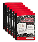 Primary Composition Notebooks- Hardcover Primary Composition Book Notebook - Wide Ruled Paper, 100 Sheets, 1 Subject, 7.5 x 9.75 - Black Marble, Grade K-2, School, Home, Office (6 Pack)