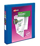 Avery Durable View Binder, 1 Inch Slant Rings, 220-Sheet Capacity, DuraHinge, Blue (17014)