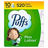 Puffs Plus Lotion Facial Tissues, 10 Cubes, 52 Tissues Per Box (520 Tissues Total)