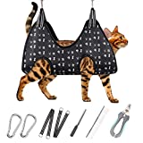 ATESON Pet Dog Cat Grooming Hammock Harness for Nail Trimming (XS 12lb), Dog Sling for Cutting Nail, Dog Hanging Holder Hanger for Clipping Nail with Nail Clippers, Nail File, Pet Comb