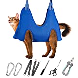 ATESON Pet Grooming Hammock Harness for Cats & XS Small Dogs, Dog Sling for Cutting Nails, Dog Hanging Holder Hanger for Nail Trimming with Nail Clippers, Nail File, Scissors XS/15LB