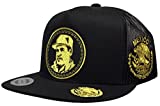 Capsnmore El Chapo Guzman Mexico Logo Federal 3 Logos Hat Black Mesh Snapback
