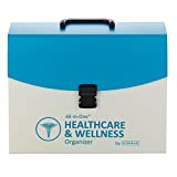 Smead All-in-One Healthcare & Wellness Organizer, 13 Pockets, Letter Size, Latch Closure, Poly White/Teal (92012)