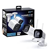 Hawk 3 1080p HD Outdoor Smart Wi-Fi Security Camera, White (2-Pack)