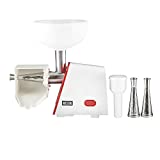 Weston Brands Deluxe Electric Tomato Strainer and Sauce Maker | Easy to Operate Vegetable & Fruit Juicer Machine Juice Extractor With 3 Stainless Straining Screens | Easy to Clean and Dishwasher Safe