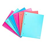 Yoobi Spiral Notebook Set - 6 College Ruled Notebooks, 150 Perforated Pages, 3-Hole Punch - 4 Colors, PVC Free - Bulk Notebooks For School, Office & College - 6 pack