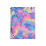 Yoobi 1 Subject Notebooks College Ruled Tie-Dye Colorful | 100 Perforated, 3-hole Punched Sheets Paper | 2 Interior Pockets | PVC Free, FSC Certified Paper | 0.45 x 8.4 x 10.5