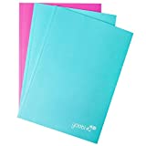 Yoobi 3 Pack Notebook, Textured, Aqua and Pink