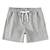 NIMENJOJA Mens 5.5" Athletic Gym Shorts Cotton Jogger Workout Lounge Jersey Zipper Pocket Sweat Shorts Grey