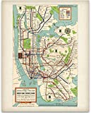 New York Subway Map 1948-11x14 Unframed Art Print Poster - Great Vintage Home Decor or New York City Gift Under $15