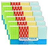 Funwares Pocket Sized White Travel Facial Tissue, 24 Packs, 216 Sheets, Geometric Print Designed Package, 9 Count (Pack of 24), 24 Pack