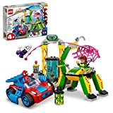 LEGO Marvel Spidey and His Amazing Friends Spider-Man at Doc Ocks Lab 10783 Building Kit; Super-Hero Playset with Spider-Man, a Vehicle 2 Minifigures, Aged 4+ (131 Pieces), Multicolor, Standard