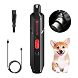 DOG CARE Dog Nail Grinder - Ultra Quiet 2-Speed Powerful Pet Nail Trimmers with 3 Grinding Ports & LED, Easy to Use, Rechargeable Cordless Painless Safe for Large Medium Small Dogs