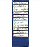 Carson Dellosa Daily Schedule Pocket ChartClock, Time, Subjects Scheduling Planner with Dry-Erase Cards, Classroom or Homeschool Learning (37.5" x 30")