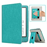 RSAquar Kindle Paperwhite Case for 11th Generation 6.8" and Signature Edition 2021 Released, Premium PU Leather Cover with Auto Sleep Wake, Hand Strap, Card Slot and Foldable Stand, Sky Blue