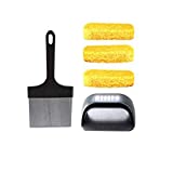 Blackstone 5059 Grill & Griddle Cleaning 5 Pieces Premium Flat Top Grill Accessories Cleaner Tool Set-1 Stainless Steel 6" Scraper, 3 Scour Pads and 1 Handle Griddle Kit, Black