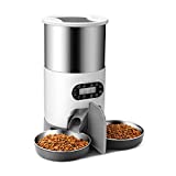 NautyPaws Automatic Cat Feeder, Automatic Pet Feeder Stainless Steel, Dog Feeder with Voice Recorder & Speaker