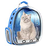 Cat Backpack Carrier,Large Bubble Pet Backpack,Portable Ventilated Transparent Carry Backpack for Cat & Small Dog,Airline Approved Waterproof Pet Carrier Bag with Collapsible Bowl for Hiking Outdoor