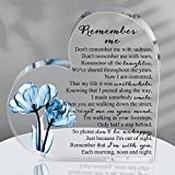 Sympathy Gifts Heart Shape Memorial Bereavement Gifts Crystal Acrylic Paperweight Remembrance Decorations Funeral Grief Condolence Memorial Ornaments for Loss of Mother Loved One (Blue)