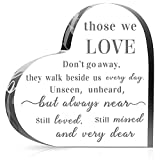 Sympathy Gifts Memorial Bereavement Gifts Crystal Glass Heart Condolence Gifts for Loss of Loved One, Loss of Father, Loss of Mother Remembrance Gifts (6 x 6 x 0.6 Inch)
