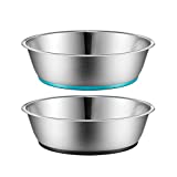 PEGGY11 Lightweight Nonslip Stainless Steel Cat Bowls, 2 Pack, Each Holds Up to 1.8 Cups