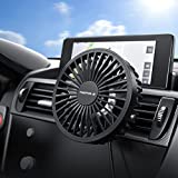 TriPole Car Fan, USB Powered Fan for Car Cooling Strong Airflow 3 Speed Car Vent Fan with Clip 360Adjustable Vehicle Fan Portable Fan for Car Truck SUV RV Auto, Black