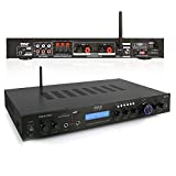 Pyle - 5 Channel Rack Mount Bluetooth Receiver, Home Theater Amp, Speaker Amplifier, Bluetooth Wireless Streaming, MP3/USB/SD/AUX/FM Radio, 200 Watt, with Digital ID3 LCD Display from - PDA7BU, Black