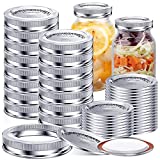 48 Pcs / 24 Sets Canning Lids and Rings for Regular Mouth Mason Jar Ball Kerr Jars, Split-type Thick Metal Food Grade Material 100% Fit & Airtight for Regular Mouth Jars