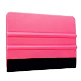 Pink Plastic Felt Squeegee, Decal Squeegee Remove Bubbles for Car Vinyl Film Sticker Graphics and Wallpaper, Vinyl Scraper for Craft Vinyl Lettering Application, 4X 2.9in