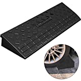 Mophorn Rubber Curb Ramp, 3.7" Rise Height Sidewalk Curb Ramp, 10" Width 35.4" Length Driveway Ramp for Curb, 5T Heavy Duty Driveway Curb Ramp for Forklifts, Trucks, Buses, Cars, Wheelchairs, Bikes