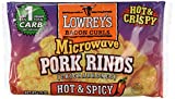 Lowrey's Bacon Curls Microwave Pork Rinds (Chicharrones), Hot & Spicy, 1.75 Ounce