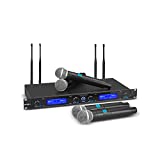 MicrocKing Wireless Microphone System, with 4 Handheld Mics, Metal Build, Fixed Frequency, Long Range 200ft, Ideal for Party/Wedding/Church/Conference/SpeechMK240-1