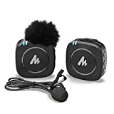 Compact Wireless Lavalier Microphone, MAONO 2.4GHz Dual Lapel Mics with Real-time Monitoring, Gain Adjustment and Mute for Interview, Vlogging, Live Streaming, Phone, Camera (WM820 A1)