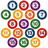 48 Number Line Up Floor Decals Bright Color Peppermint Floor Markers 4 Inches