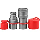 3/8" Flat Face Hydraulic Quick Connect Couplers/Couplings with Dust Caps,The Universal Hydraulic Quick Coupler Interchangewith 3/8" Body ISO 16028 Standard, 3/8" Body+ 3/8" NPT Thread