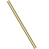 1 Pieces 10mm Brass Round Rods, Sutemribor Brass Solid Round Rod Lathe Bar Stock, 10mm in Diameter, 305mm in Length