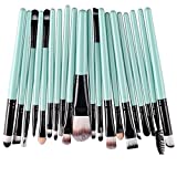 Kolight 20pcs Cosmetic Makeup Brushes Set Eyeshadow Lip Brush for Beautiful Female (Green+Black)