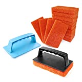 Hhome Griddle Cleaning Kit 16 Piece for Blackstone Flat Top, Grill Cleaning Accessories Tool, Easy Clean on Hot or Cold Surfaces, 14 Cleaning Pads and 2 Handles