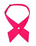 Levao Solid Color Criss-Cross Tie, Girls' School Uniform Cross Adjustable Bowtie PB306-A Pink