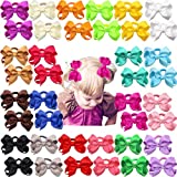 40Pcs Boutique Hair Bows Elastic Ties Kids Children Rubber Bands Ponytail Holders Hair Bands For Baby Girls Teens Toddlers in Pairs