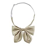 Allegra K Pre-tied Bowknot Bowties for Women Adjustable Bow Tie Solid Color One Size Khaki