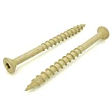 100 Qty #10 x 2-1/2" Inch Tan Fence & Deck Screws | Torx Star Drive | Bit Included (BCP921)